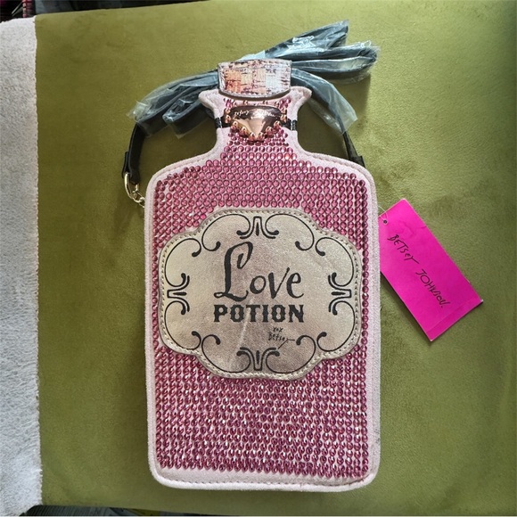 Betsey Johnson Handbags - Betsey Johnson Double-Sided - Pink Love Potion and Green Poison Crossbody Bag